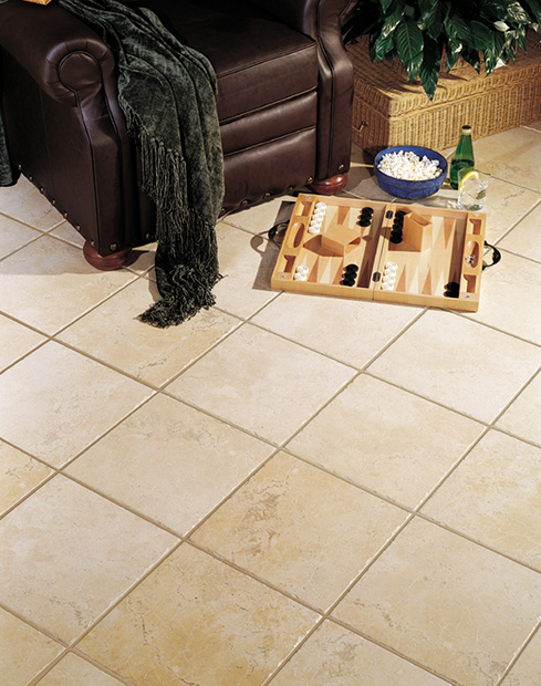 Heated tile floor.
